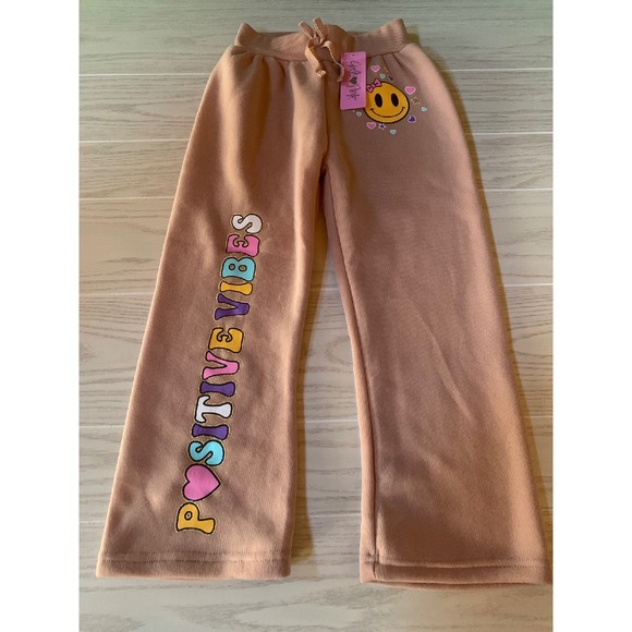 Girls Pink Other - Girls Pink girl size 7/8 smiley face sweatpants